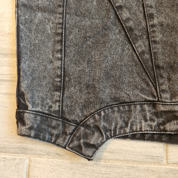 PrettyLittleThing PLT dress 8 black denim mini strapless seam jean short new - Picture 7 of 11